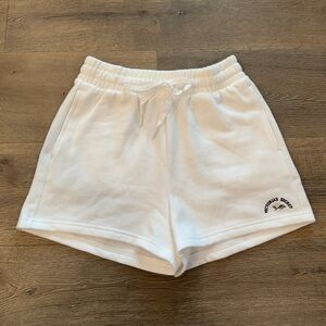 Victoria’s Secret On Point Fleece White Rose Embroidered Sweatshorts Lounge